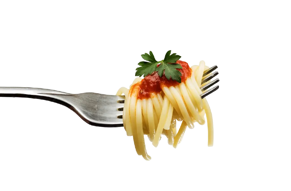 Pasta en tenedor